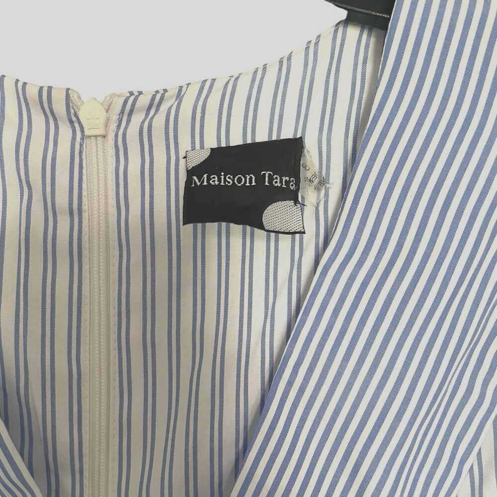 Maison Tara Blue and White Striped Maxi Dress - Picture 3 of 15